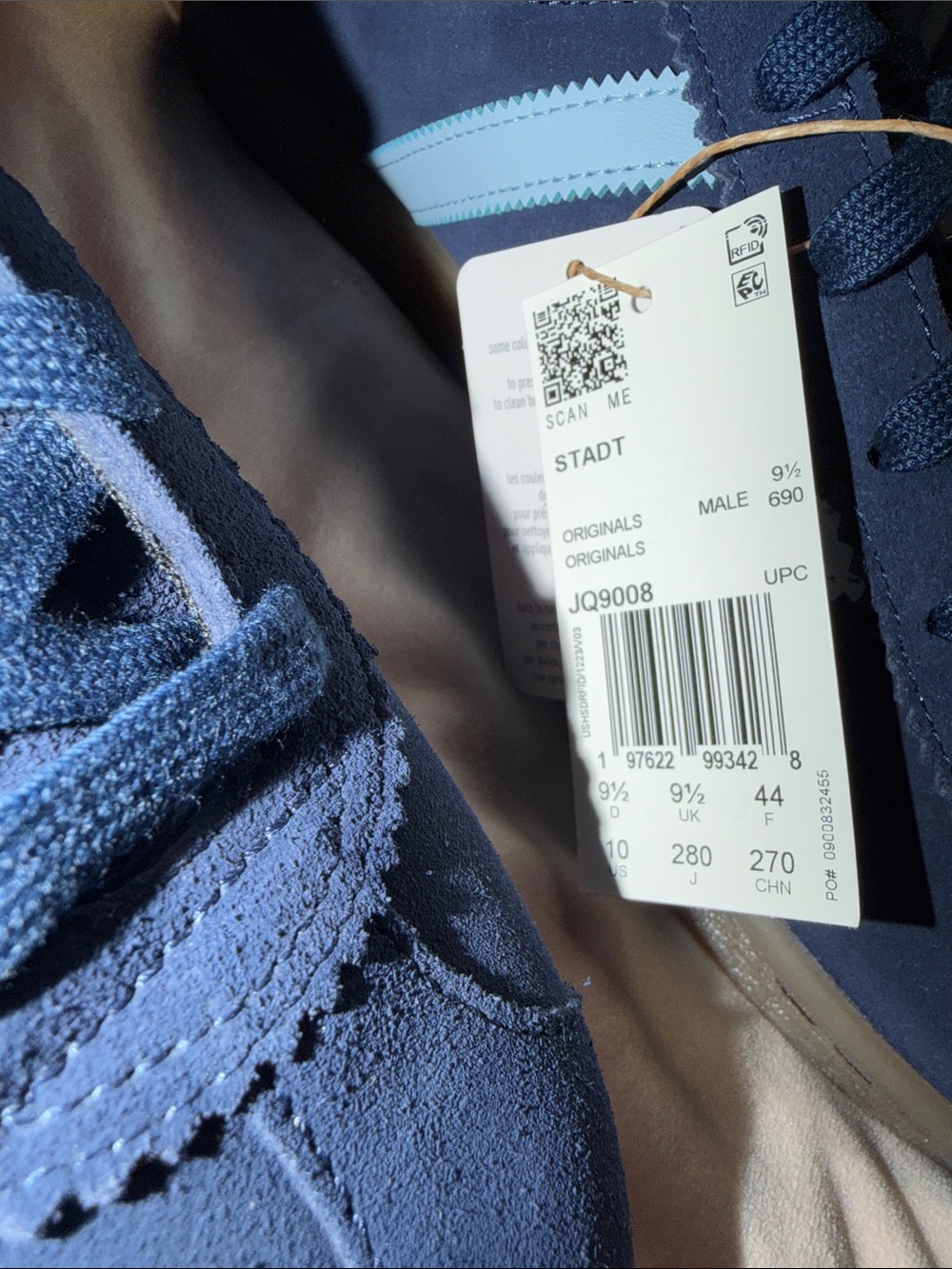 New adidas Originals Stadt Comfy Casual Shoes / Dark Blue / JQ9008 - Picture 3 of 7